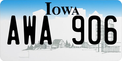 IA license plate AWA906