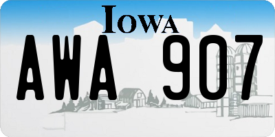 IA license plate AWA907