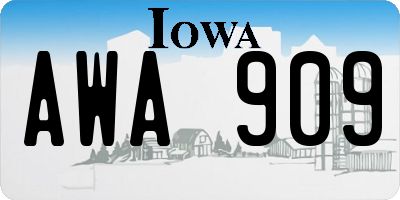IA license plate AWA909