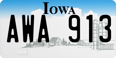 IA license plate AWA913