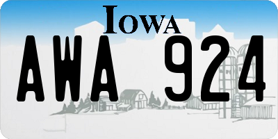 IA license plate AWA924