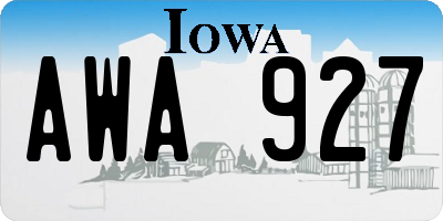 IA license plate AWA927