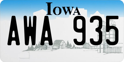 IA license plate AWA935
