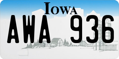 IA license plate AWA936