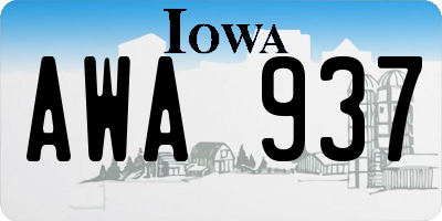 IA license plate AWA937