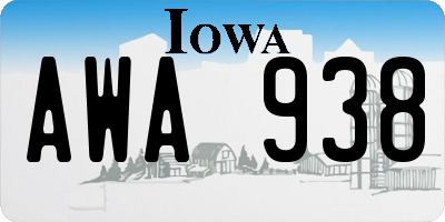 IA license plate AWA938
