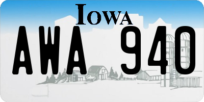 IA license plate AWA940