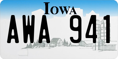 IA license plate AWA941