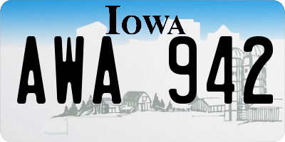 IA license plate AWA942