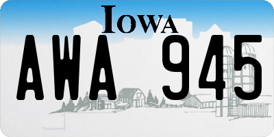 IA license plate AWA945