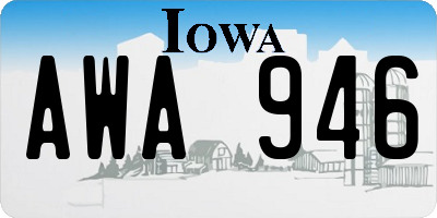 IA license plate AWA946