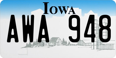 IA license plate AWA948