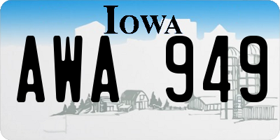 IA license plate AWA949