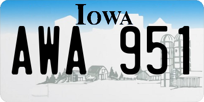 IA license plate AWA951