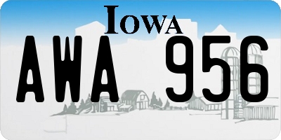 IA license plate AWA956
