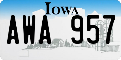 IA license plate AWA957