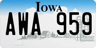 IA license plate AWA959