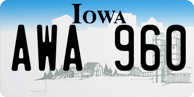 IA license plate AWA960
