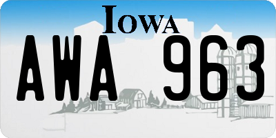 IA license plate AWA963