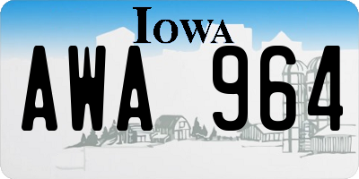 IA license plate AWA964