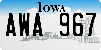 IA license plate AWA967