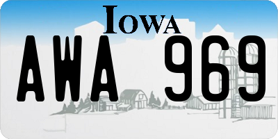 IA license plate AWA969