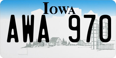 IA license plate AWA970