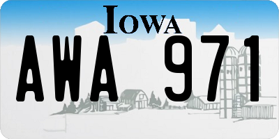 IA license plate AWA971