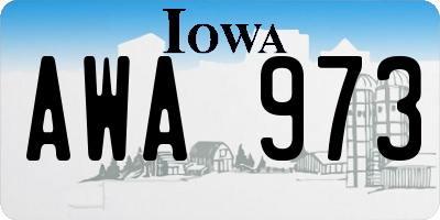 IA license plate AWA973