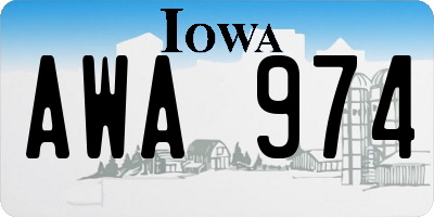 IA license plate AWA974