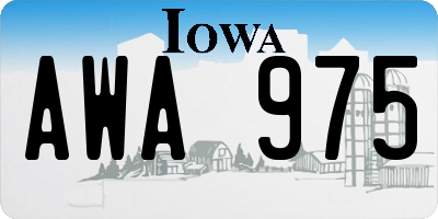 IA license plate AWA975