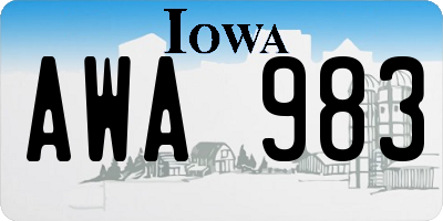IA license plate AWA983