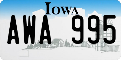 IA license plate AWA995