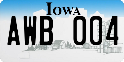 IA license plate AWB004