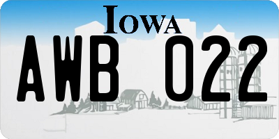 IA license plate AWB022