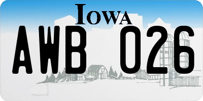 IA license plate AWB026