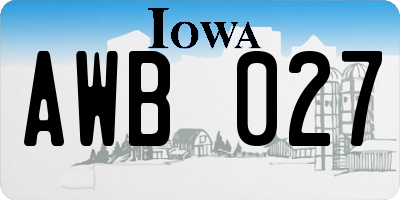 IA license plate AWB027