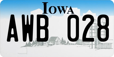 IA license plate AWB028