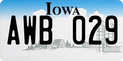 IA license plate AWB029