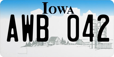 IA license plate AWB042
