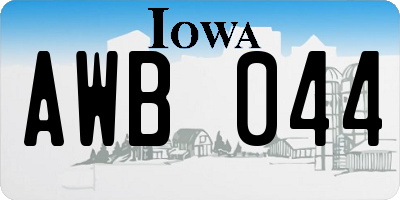 IA license plate AWB044