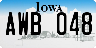 IA license plate AWB048
