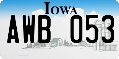 IA license plate AWB053
