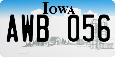 IA license plate AWB056