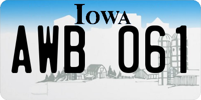 IA license plate AWB061