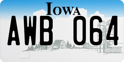 IA license plate AWB064
