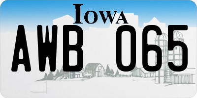 IA license plate AWB065