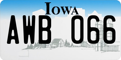 IA license plate AWB066