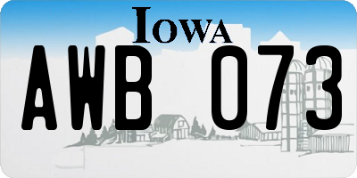 IA license plate AWB073
