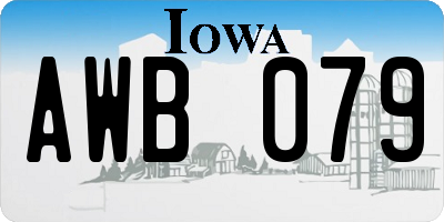IA license plate AWB079